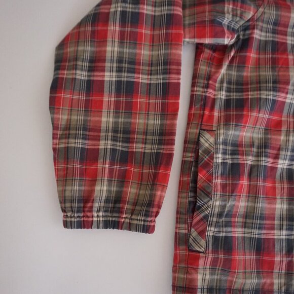 Liz Golf By Liz Claiborne Blue Red Plaid Tartan Quarter Zip Windbreaker Jacket M - Picture 8 of 10